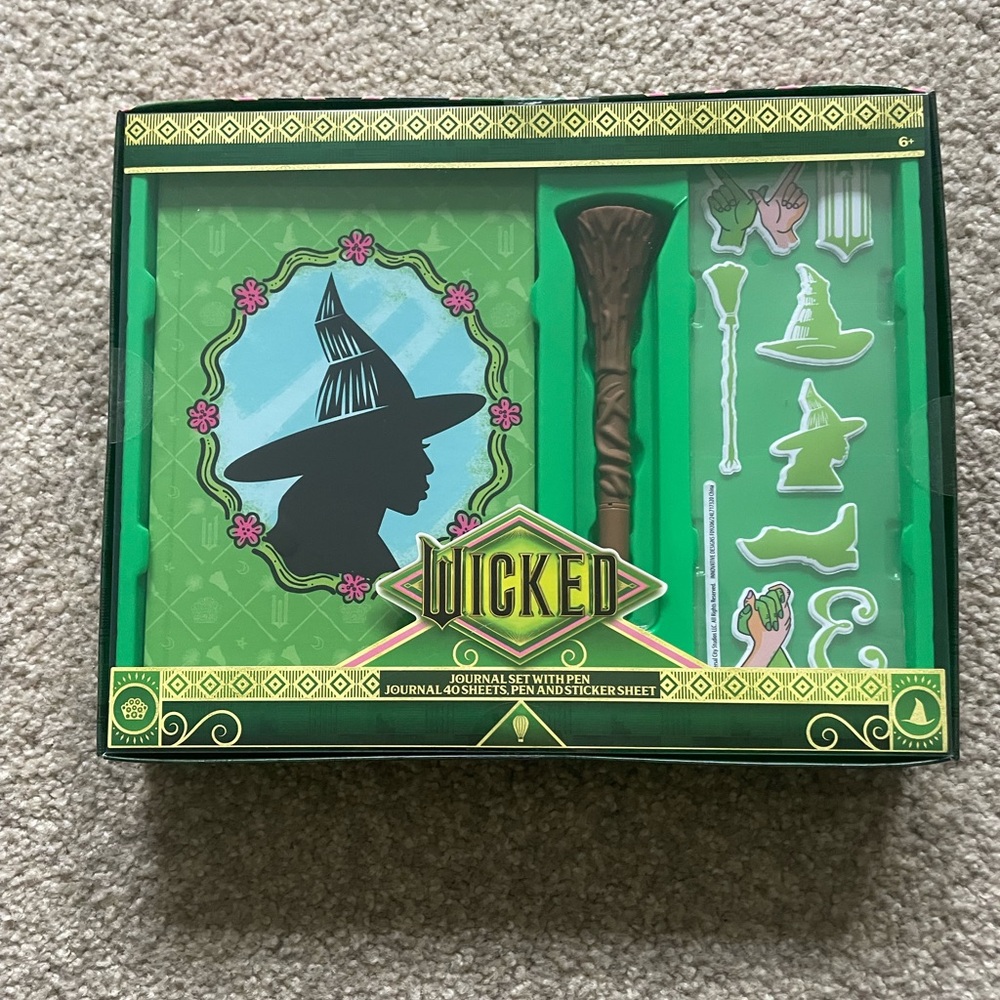 Elphaba Wicked-themed Journal Set with Pen and stickers